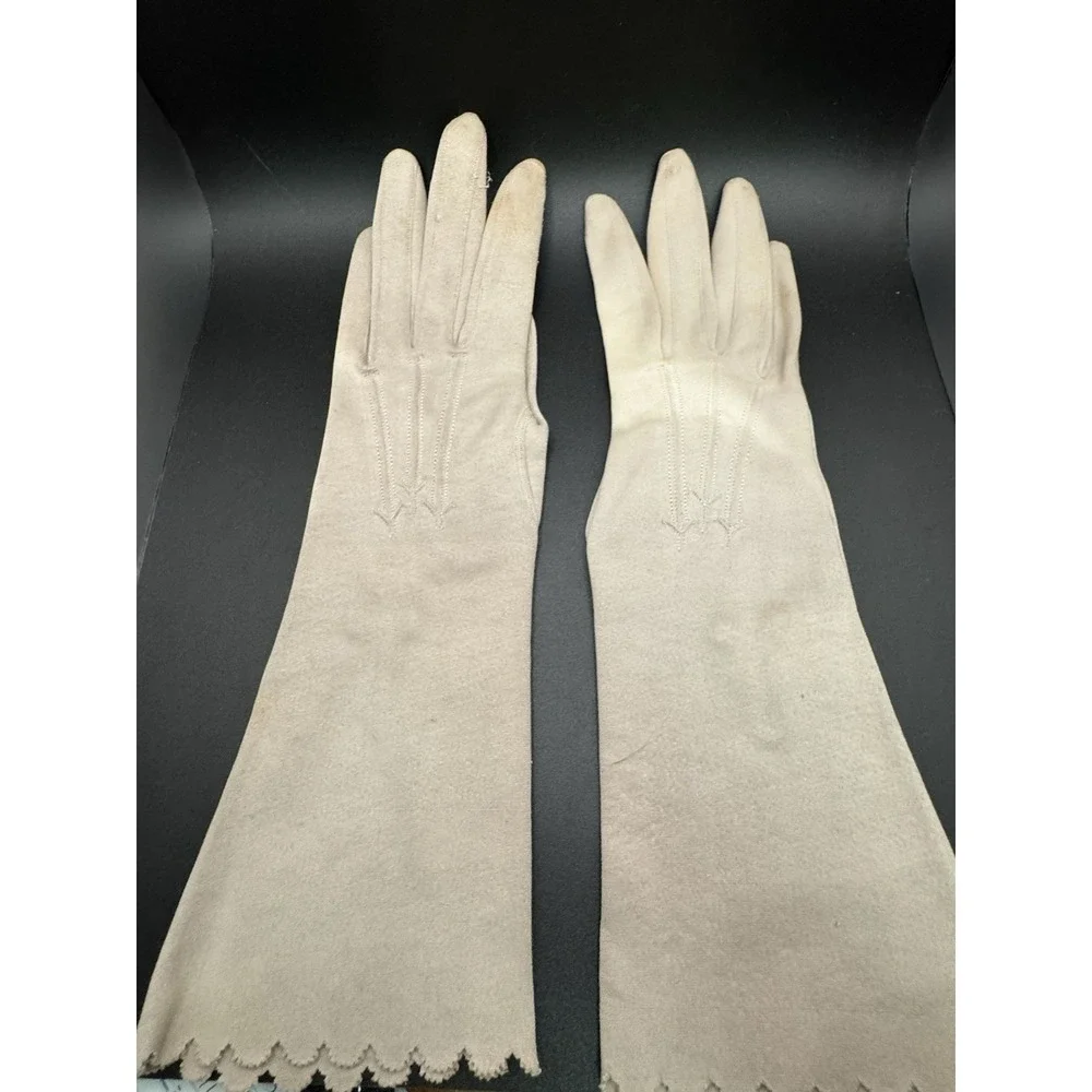 Vintage Van Raatle Suede Gloves - White Size 8 Made‎ In Saxony